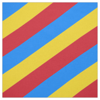 Red, blue and yellow striped pattern fabric