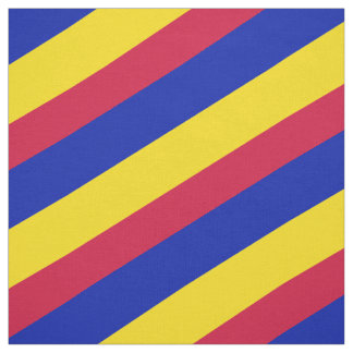Red, blue and yellow striped pattern fabric