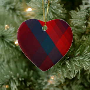 Red & Blue Art Cross Pattern Ornament
