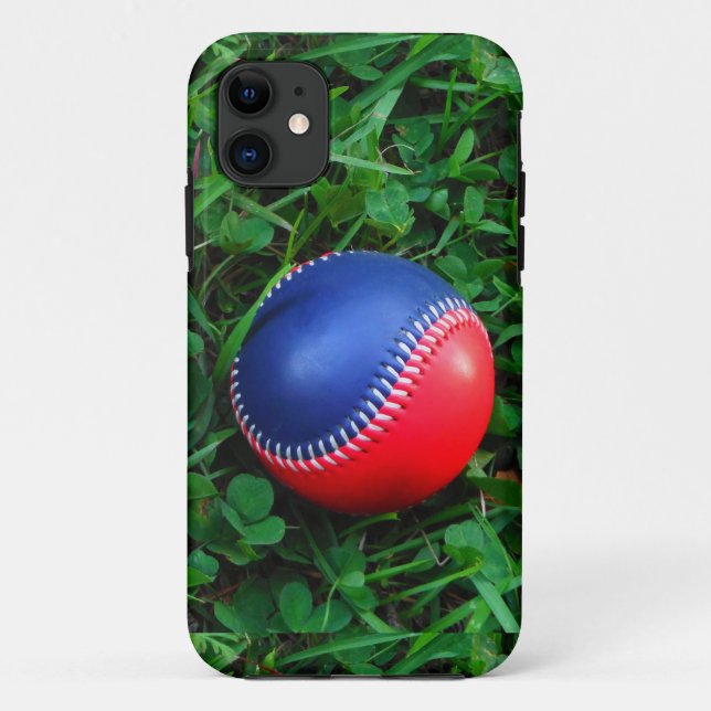 Red & Blue Baseball with White Stitching Case-Mate iPhone Case (Back)