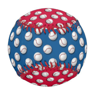 Red & Blue Baseballs Baseball
