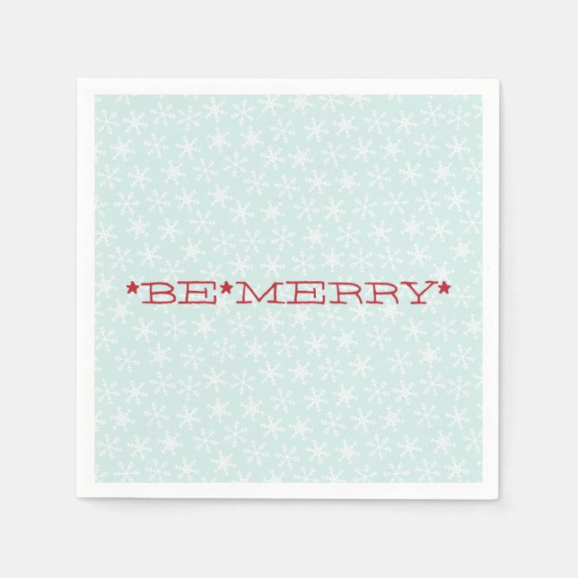 RED BLUE, BE MERRY | HOLIDAY PAPER NAPKINS (Front)