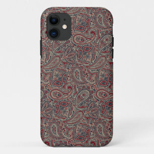 Red Blue Beige Paisley iPhone 11 Case