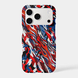 Red Blue Black Abstract Racing Flames
