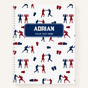Red & Blue Boxing Gloves Boxer Pattern Notebook