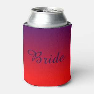 Red Blue Bride Can Cooler
