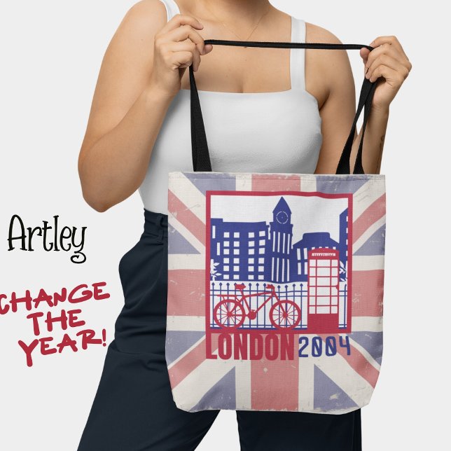 Red Blue British Flag London Scene Year Tote Bag (Creator Uploaded)