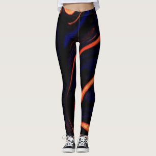 Red blue brown cool colour simple Modern Pink Leggings