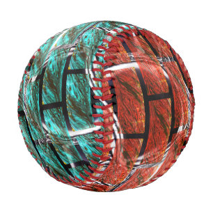 Red blue, bubbles upon grating or brick effect? baseball