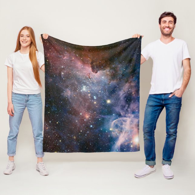 Red & Blue Carina Nebula Hubble Telescope Fleece Blanket (In Situ)