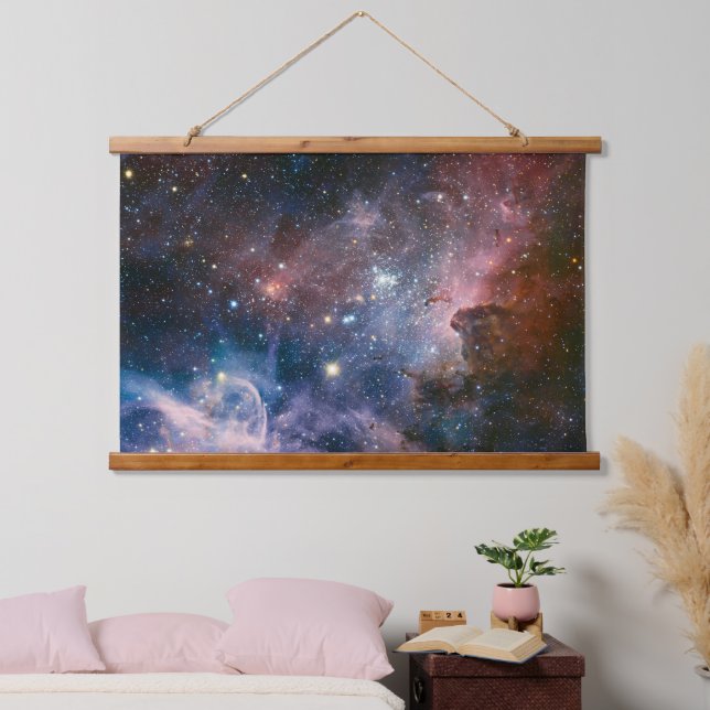 Red & Blue Carina Nebula Hubble Telescope Hanging Tapestry (Bedroom)