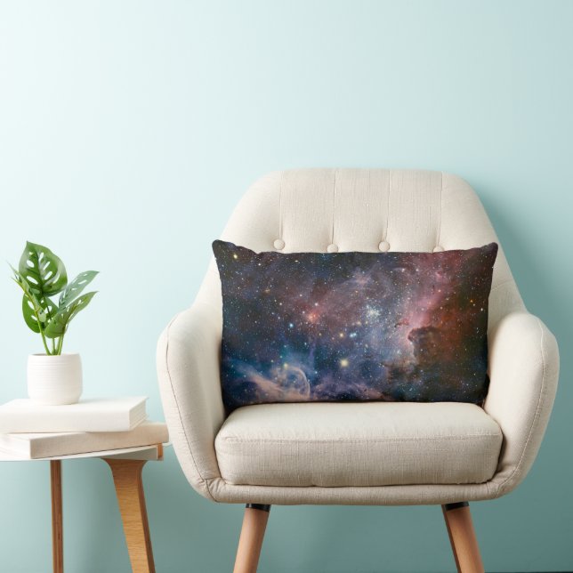 Red & Blue Carina Nebula Hubble Telescope Lumbar Cushion (Chair)