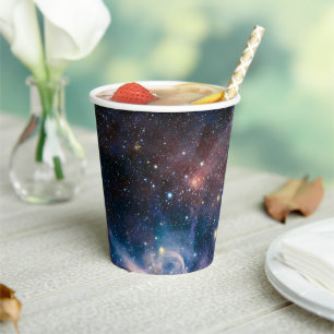 Red & Blue Carina Nebula Hubble Telescope Paper Cups