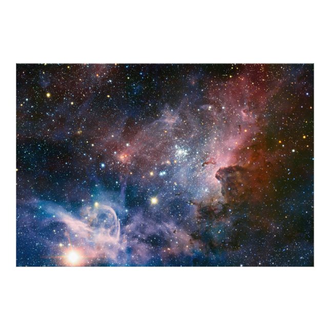 Red & Blue Carina Nebula Hubble Telescope Photo Print (Front)