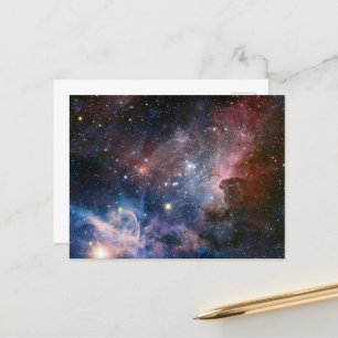 Red & Blue Carina Nebula Hubble Telescope Postcard
