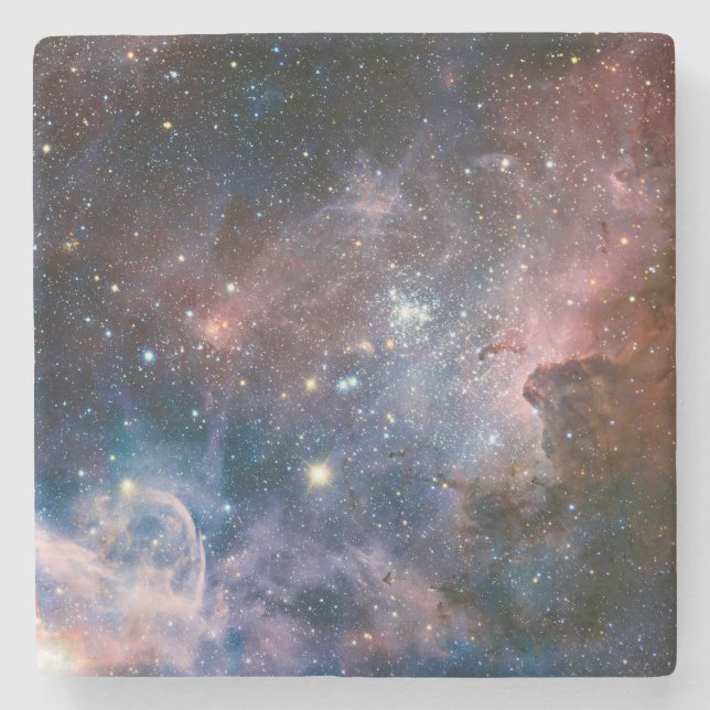 Red & Blue Carina Nebula Hubble Telescope Stone Coaster (Front)