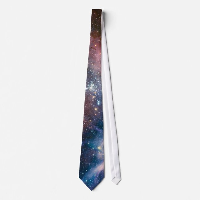 Red & Blue Carina Nebula Hubble Telescope Tie (Front)
