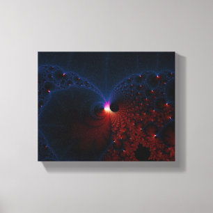 Red Blue Cells Fractal Art Canvas Print