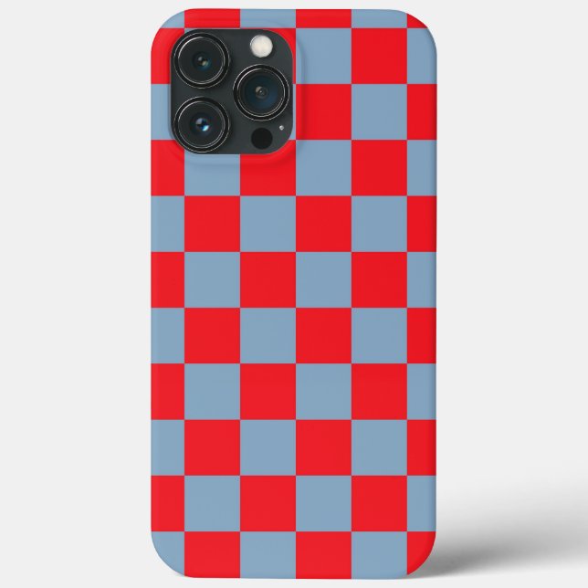 Red Blue Chequered Gingham Pattern Case-Mate iPhone Case (Back)