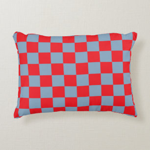 Red Blue Chequered Gingham Pattern Decorative Cushion