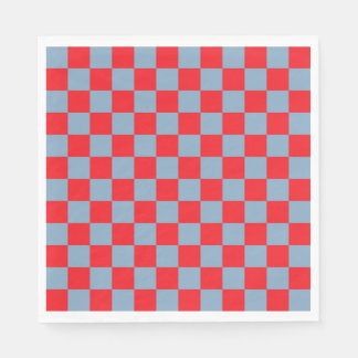 Red Blue Chequered Gingham Pattern Napkin