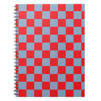 Red Blue Chequered Gingham Pattern Notebook