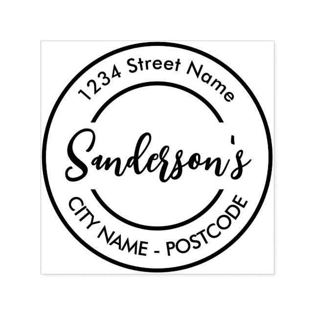 Red Blue City Town Place Location Name Circle  Self-inking Stamp (Design)