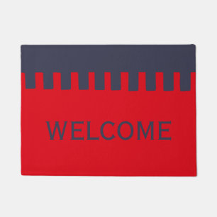 Red Blue Cool Simple Unique Pattern Doormat