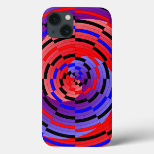 Red & Blue Counter Spiral by Kenneth Yoncich iPhone 13 Case