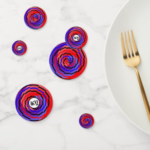 Red & Blue Counter Spiral by Kenneth Yoncich Confetti