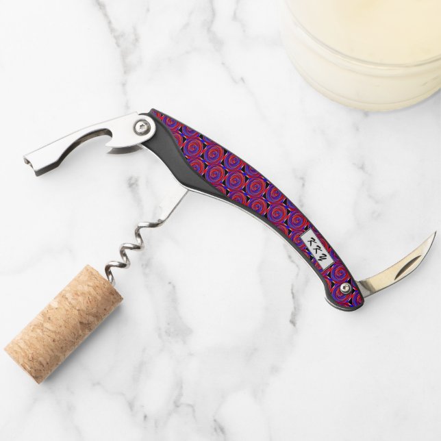 Red & Blue Counter Spiral by Kenneth Yoncich Corkscrew (Front)