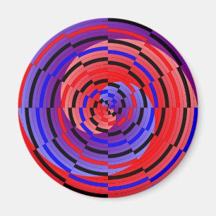 Red & Blue Counter Spiral by Kenneth Yoncich Magnet