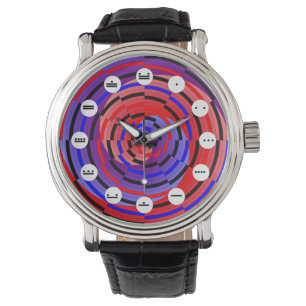 Red & Blue Counter Spiral(Mayan)by Kenneth Yoncich Watch