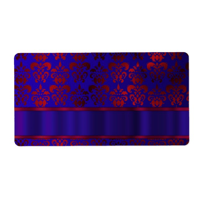 Red & blue damask swirl (Front)