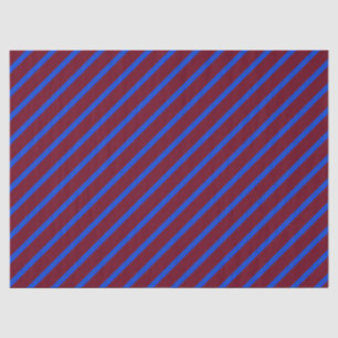 Red Blue Diagonal Stripes Tissue Paper