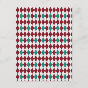 Red & Blue Diamond Glitter Postcard