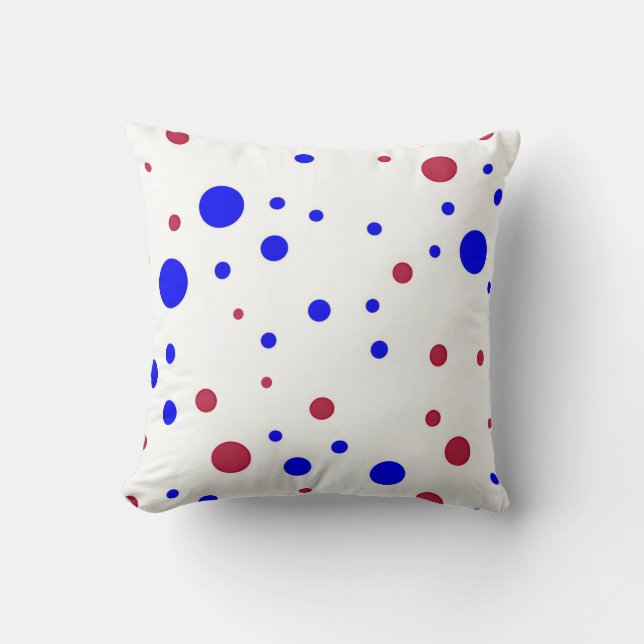 Red & Blue Dots Cushion (Front)