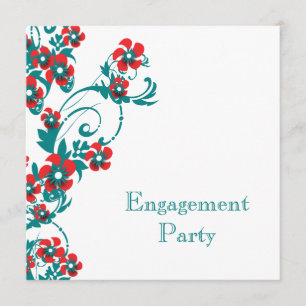 Red blue engagement wedding PERSONALIZE Invitation