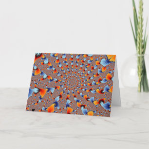 Red Blue Flames Greetings Card