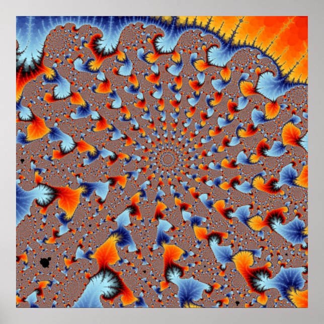 Red Blue Flames Poster (Front)