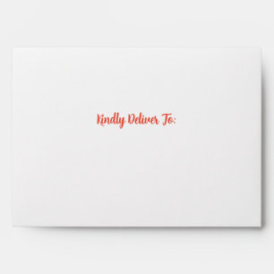 Red & Blue Floral Block Print, Custom Printed Envelope