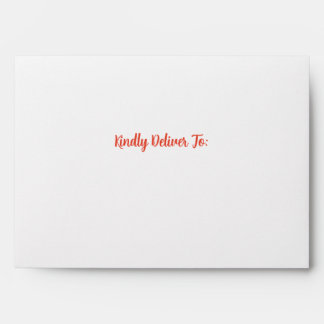 Red & Blue Floral Block Print, Custom Printed Envelope