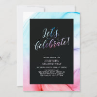 Red & Blue Fluid Texture 30th Women Birthday