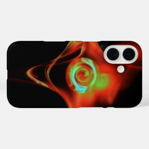 RED BLUE FRACTAL ROSE iPhone 16 CASE
