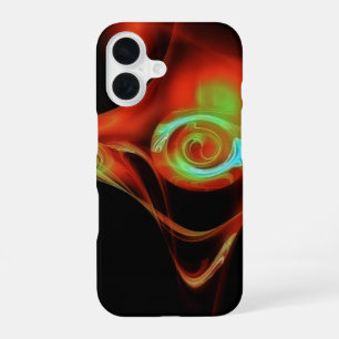 RED BLUE FRACTAL ROSE iPhone 16 CASE