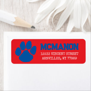 Red & Blue Graduation Return Address Labels