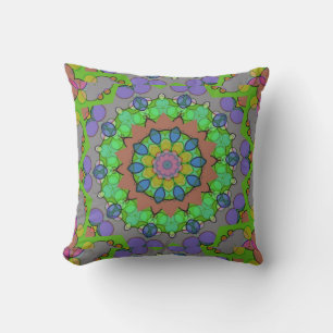 Red Blue Green Christmas Kaleidoscope Pillow