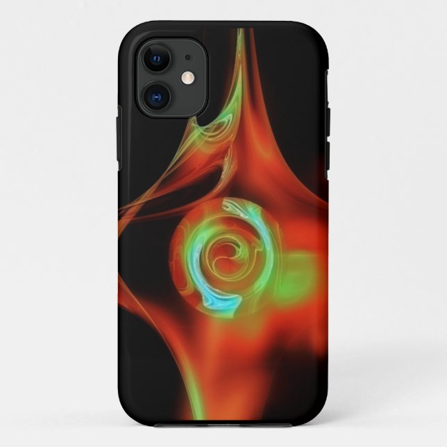 RED BLUE GREEN  FRACTAL ROSE Case-Mate iPhone CASE (Back)
