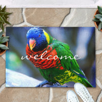 Red Blue Green Lorikeet Bird Photo Welcome Script