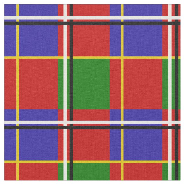 Red Blue Green Tartan Check   Fabric (Close Up)